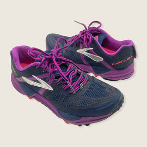 Brooks Cascadia 10 Purple Gray Fabric Mesh Lace Up Trail Running Sneakers 6